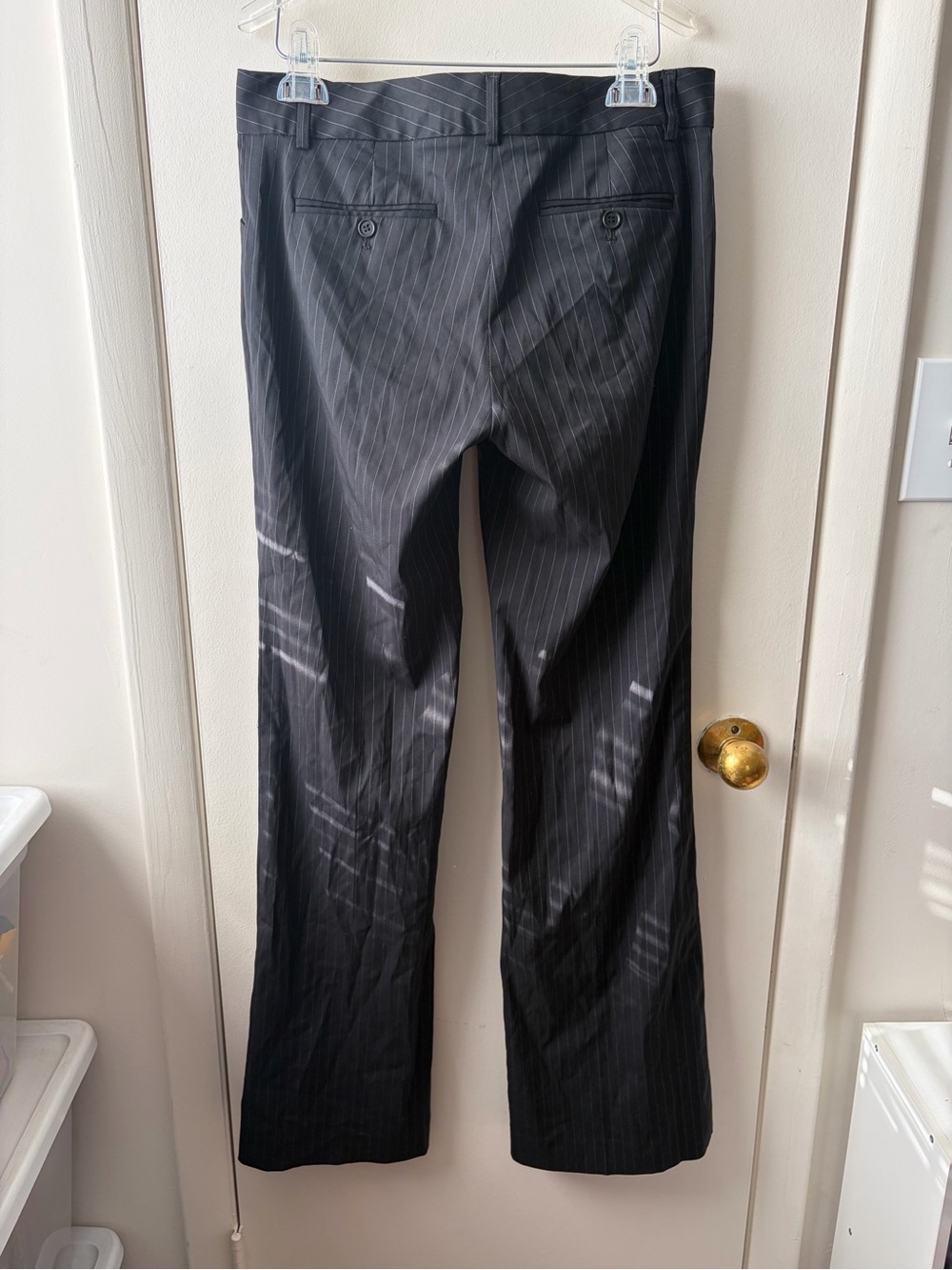 Theory Black Pinstripe Trousers - Picture 3 of 7